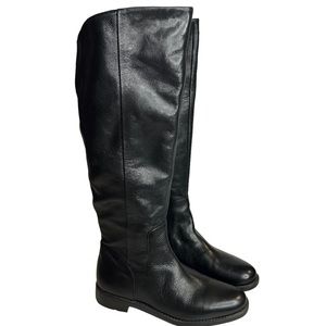 Franco Sarto Marli Knee High Black Leather Riding Boots Size 9